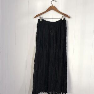 Vintage Express Tricot 
All Lace Black Midi Skirt Size‎ L NWT